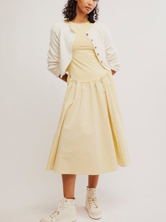 Free People Dresses & Skirts - FREE PEOPLE Afternoon Elegance Midi Dress / Khaki Chino